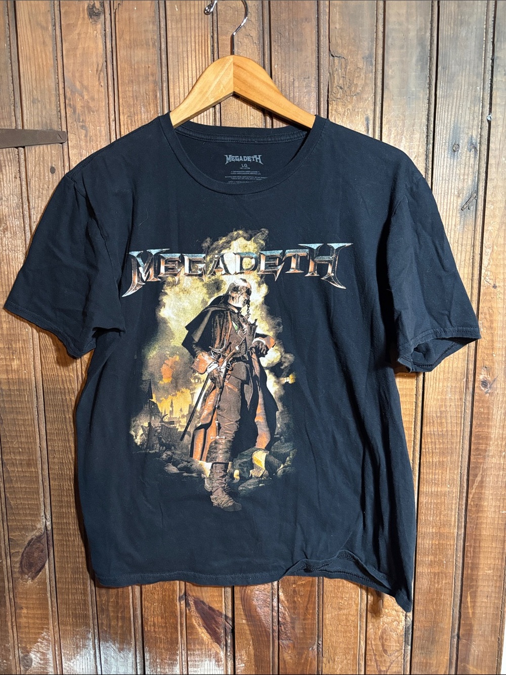 Black Megadeth Graphic Band Tour T-Shirt - Men's